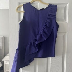 Tyler Boe Ruffle Blouse Purple Size Small